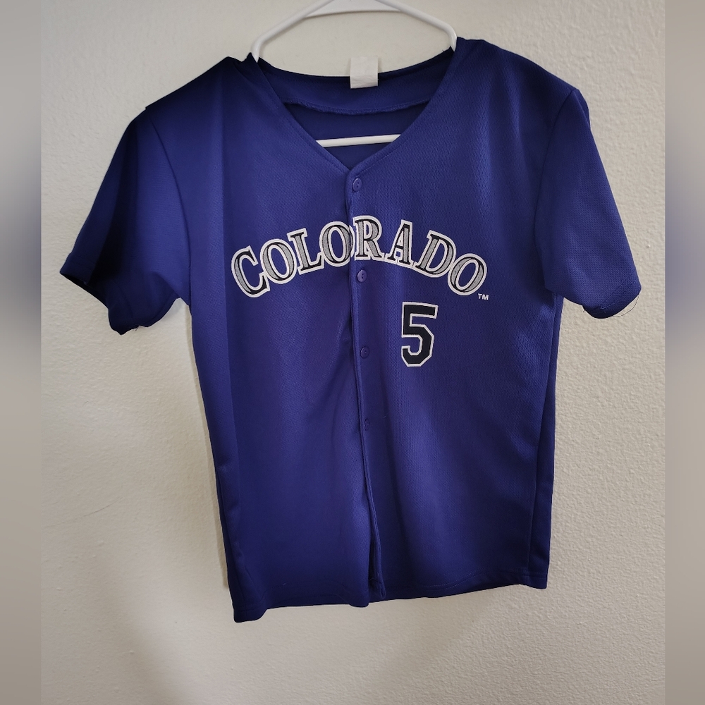 Majestic Blue Colorado Rockies Baseball Jersey